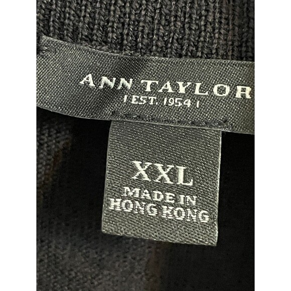 Ann Taylor 100% Merino Wool Black Turtleneck Sweater Women’s XXL Lightweight - Picture 7 of 7